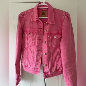 NWOT Gap × Barbie Adult Puff Sleeve Icon pink Denim Jacket
